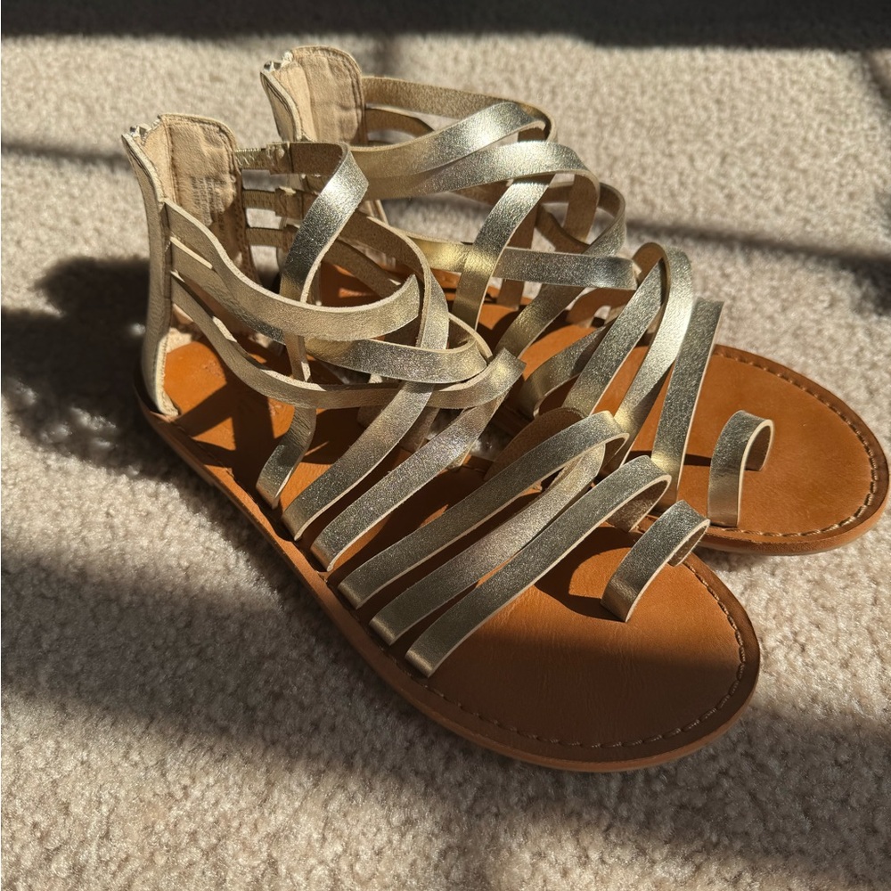Elegant Gold Strappy Sandals